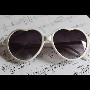White heart shaped sunglasses